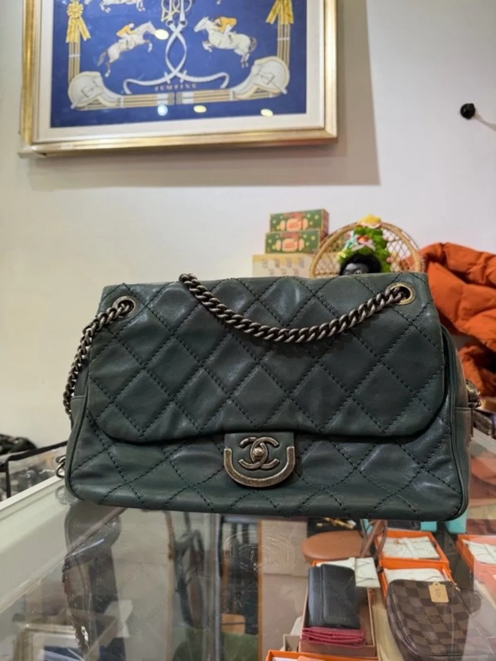 CHANEL quilted leather